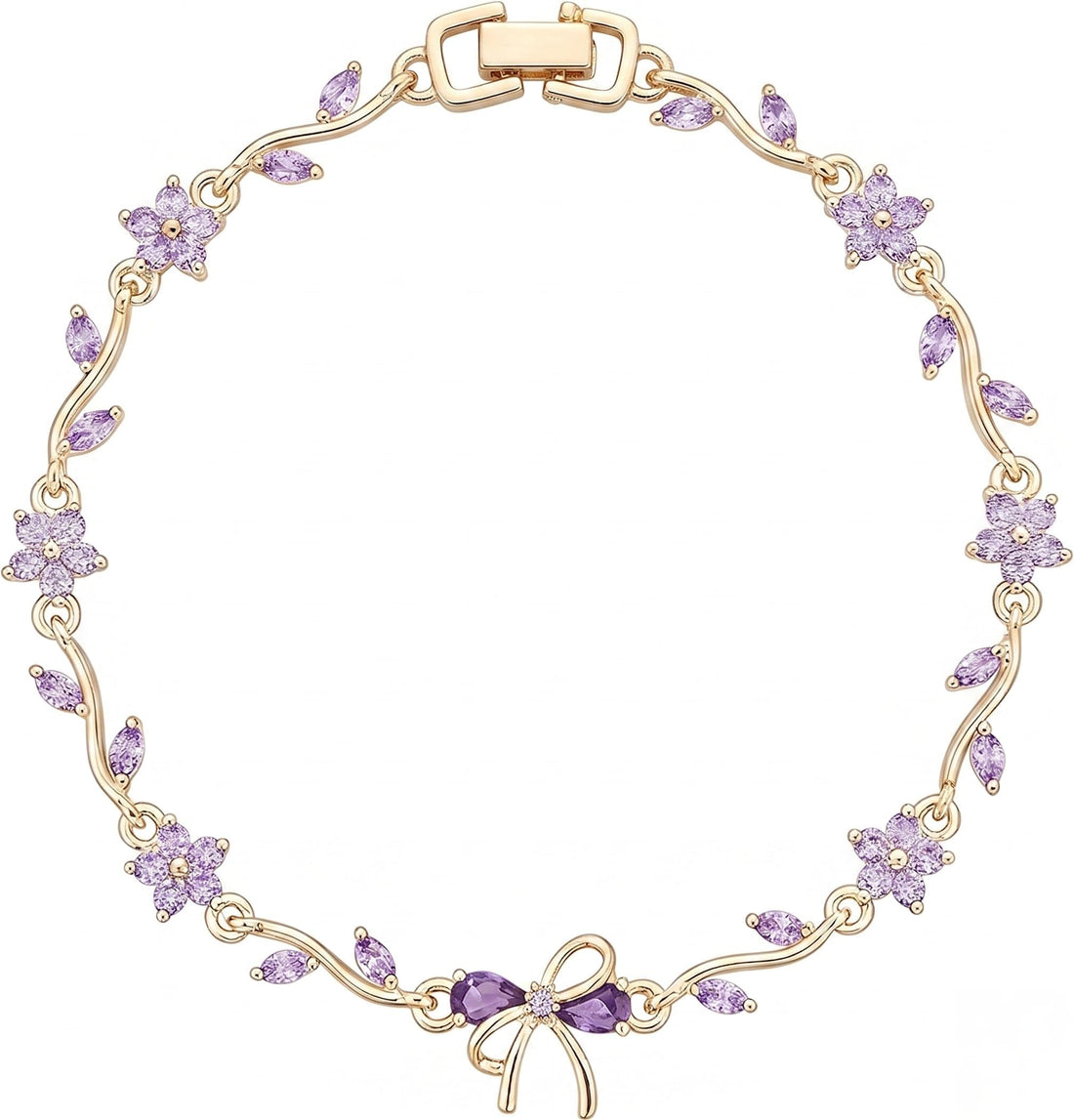 Women Gold Adjustable Butterfly Crystal Flower Bracelet Dainty Bracelet for Women Girls Daily Party Fancy Accessory Perfect Gift for Wife Girlfriend Mom