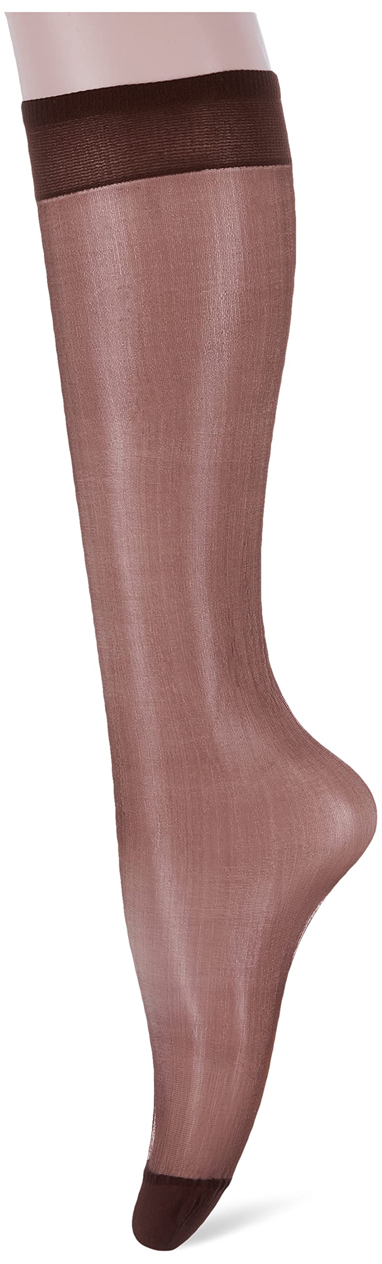 Silvy Voile Socks Knee-High Free Size For Women-Brown