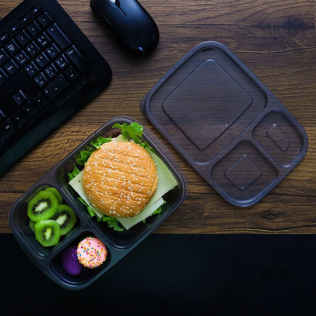 Divided Lunch Box - Stylish Design and Safe Materials - 1150ml - Microwave Safe