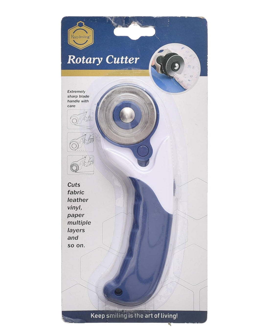 Keep Smiling Safety Button Circle Cutter Model I0068L precision round cutter with safety lock for crafts and design