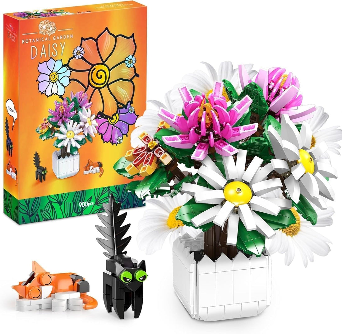 TOYS LAND Daisy Flowers Bouquet Building Set, 900 PCS Flower Botanical Collection Building Block Toys, Artificial Flowers for Home Decoration, Ideal Gift For Birthdays, Adults & Kids 6+ Years Old