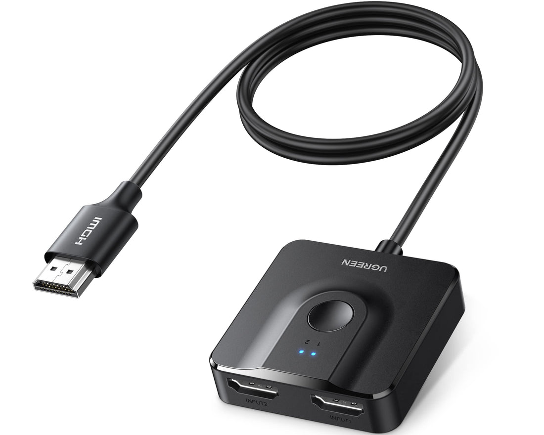 UGREEN 4K 60Hz HDMI Switch - 2 in 1 Out or 1 in 2 Out Splitter, Bidirectional HDCP 2.2, 3D, HDR, CEC for PS5/4, Xbox, TV Stick, Box, PC, Monitor, Projector