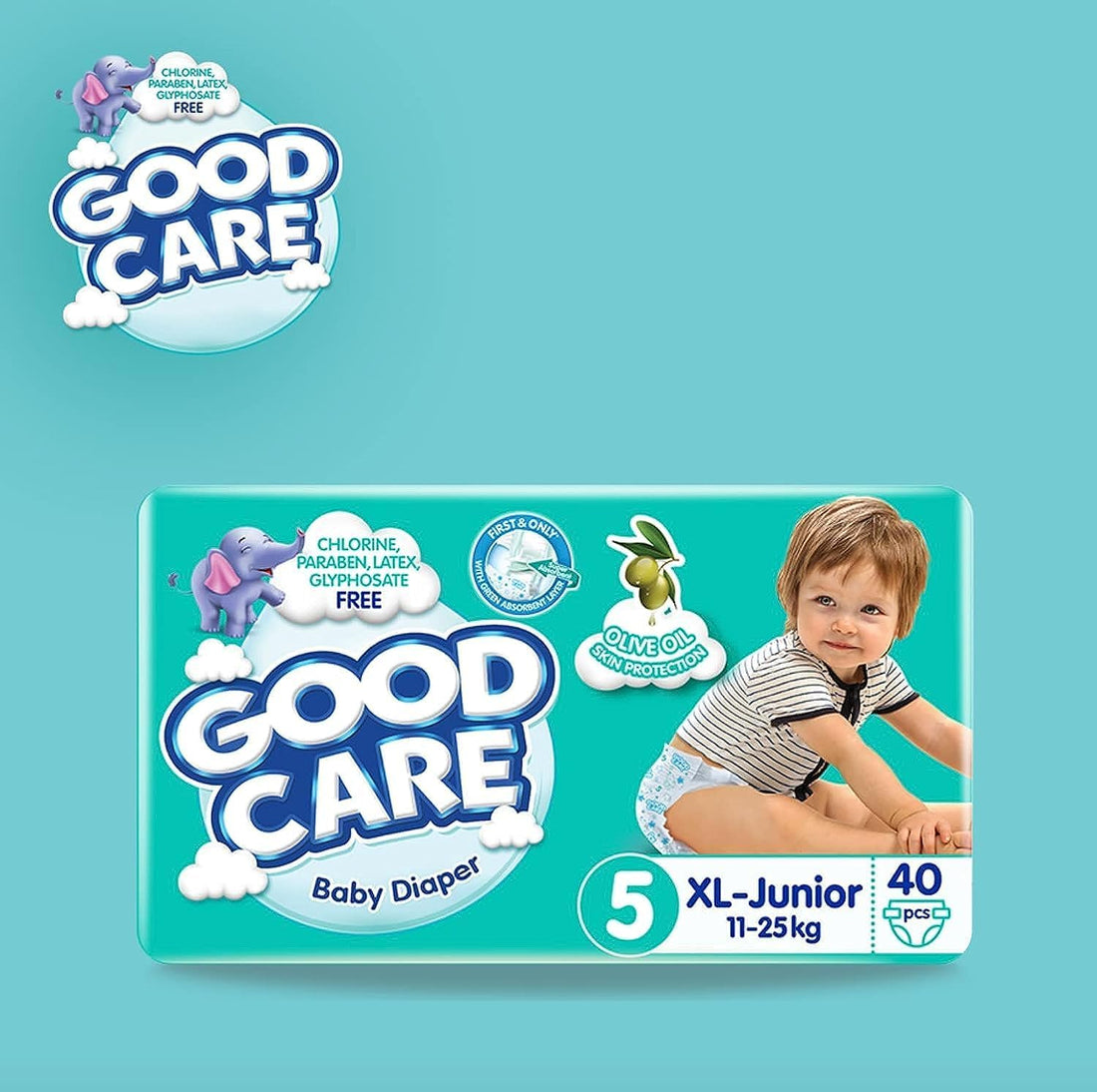 Good Care Baby Diapers - Twin Pack - Junior Size 5 - 40 Pieces