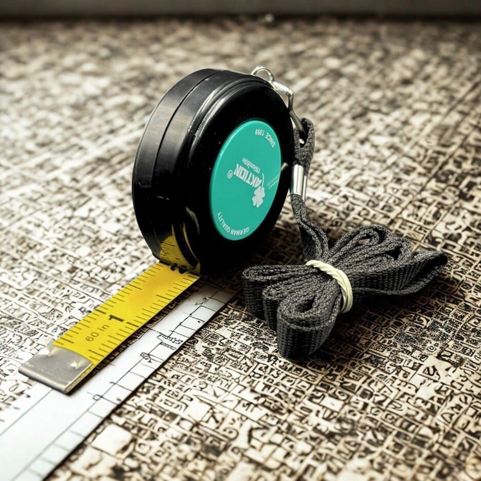 Retractable Body Measuring Tape 150cm/60In with Lock Button, Multicolor, Dual Sided Inch and CM Markings, Polyester Material for Tailoring, Sewing, Fitness Measurements 150 cm مازورة قياس