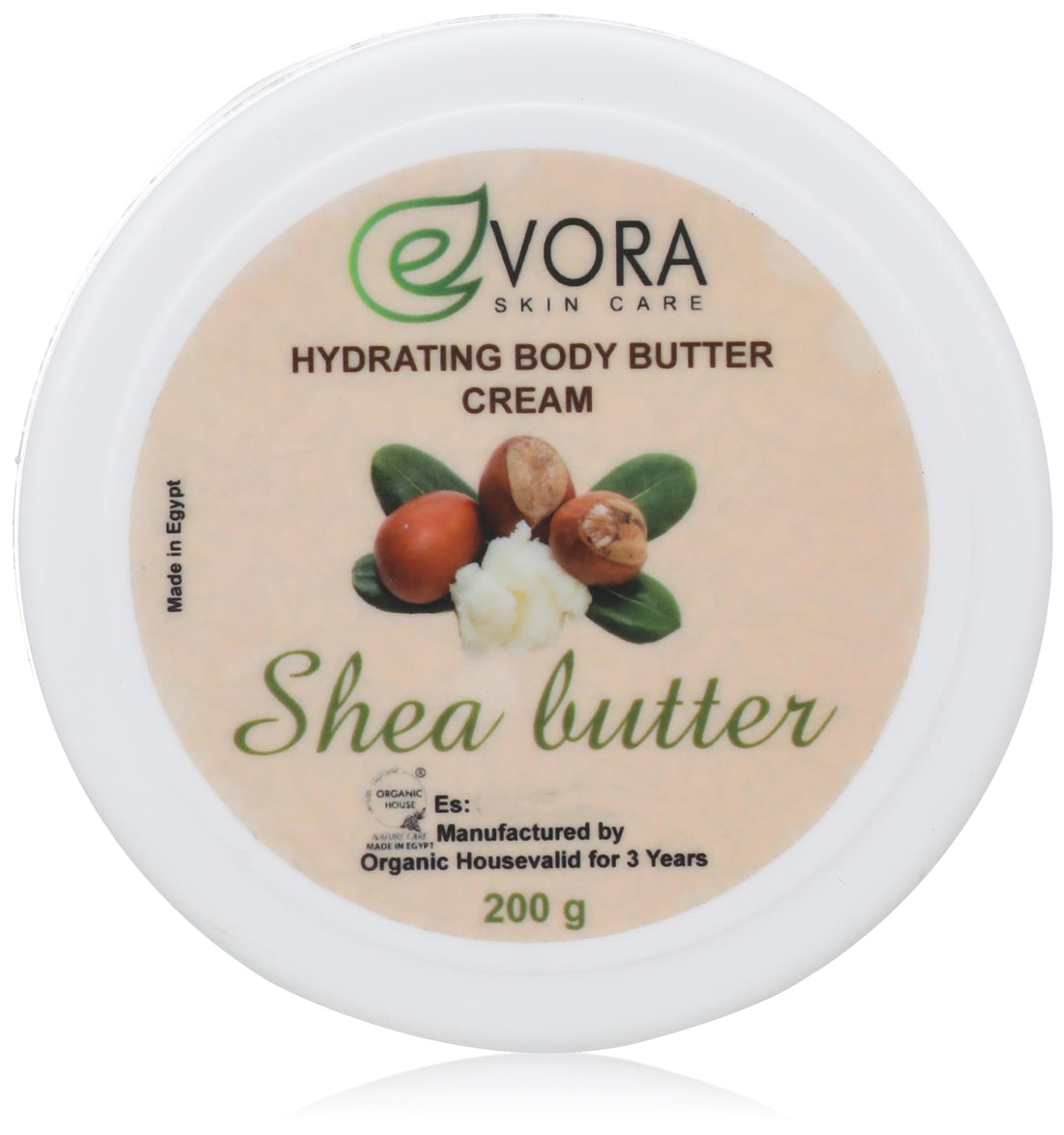 Evora Cosmetics Shea Body Butter, Deep Moisturizing & Nourishing, 200g