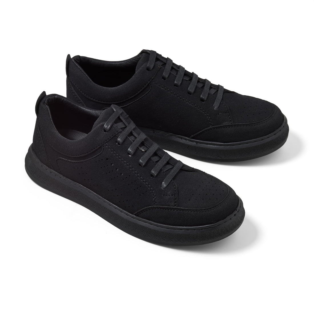 Men's Casual Sneakers – Faux Leather, Massage Insole, Natural Rubber Sole for Knee & Foot Comfort