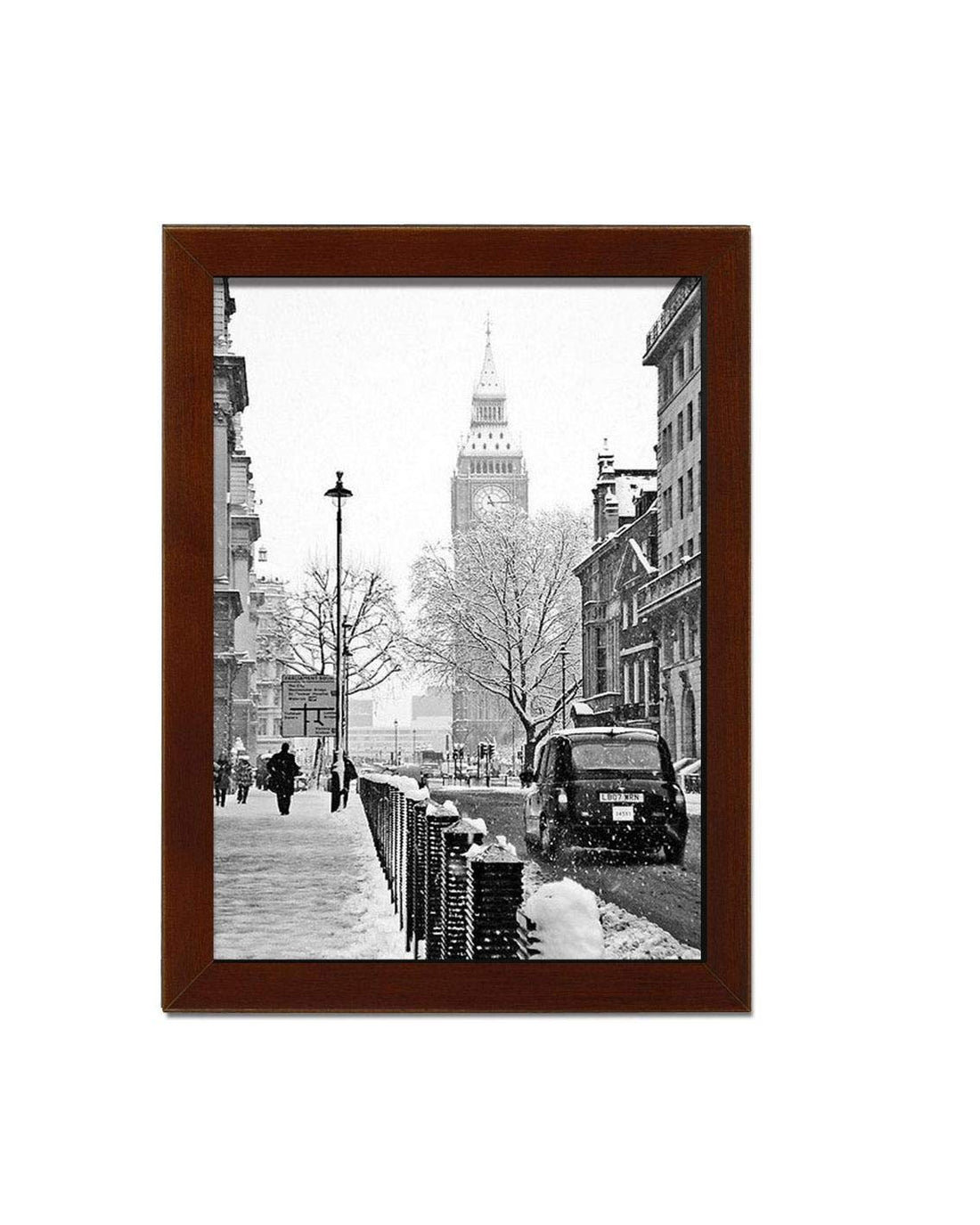 BIG BEN LONDON - BROWN - Wooden Frame with Glass - Printed Poster Tableau wall art BZL-146-24322-BN