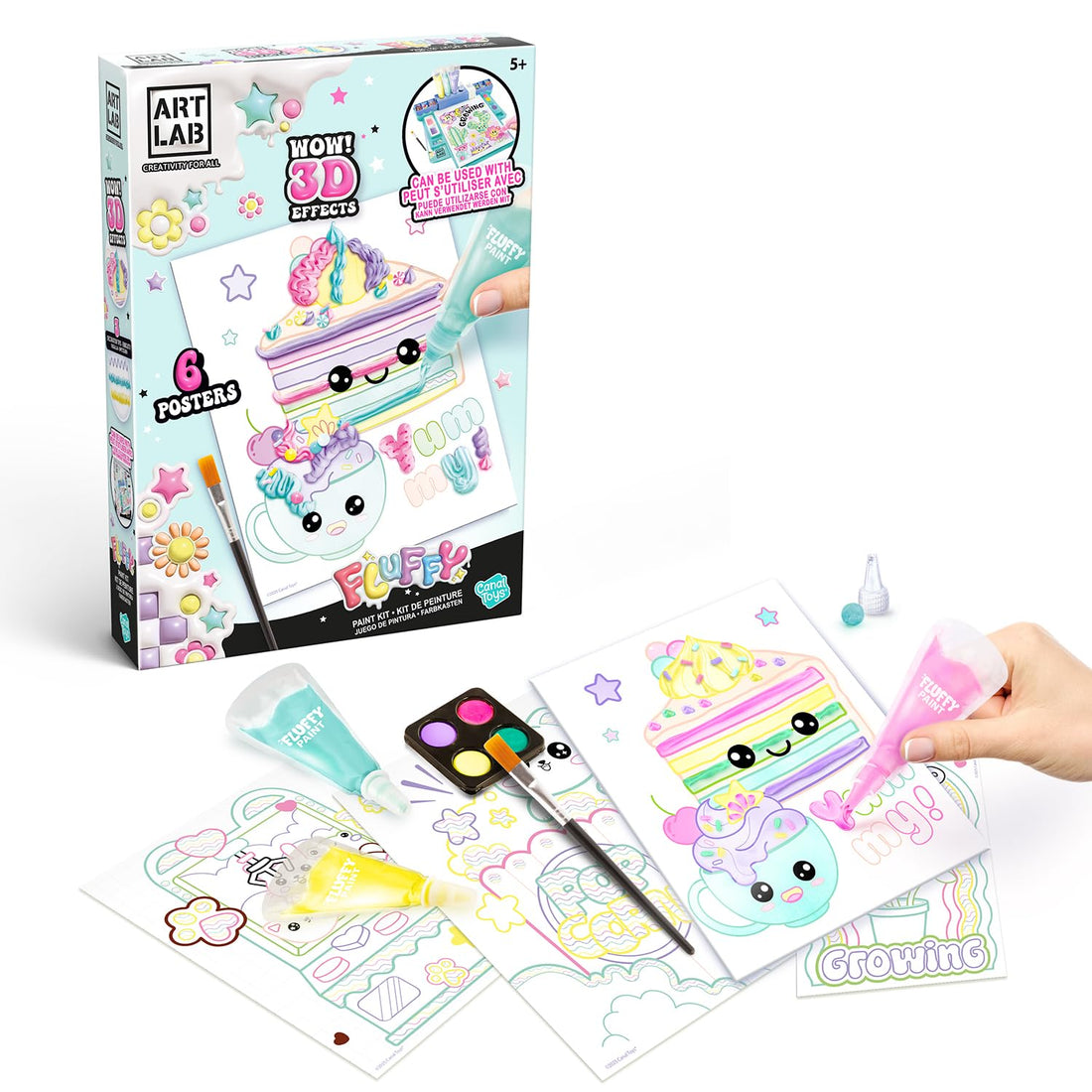 Art Lab Fluffy Paint Kit, 3D Paint Set, Bring Your Designs to Life with 3D Paint! Great Kit for Budding Artists