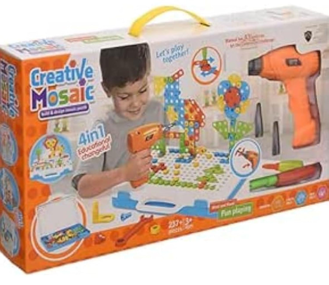 Meccano 609 4 in 1 Junior Block Meccano Playset 237-Pieces boy toys, girl toys, birthday gift, Christmas gift, growth, fun, for kids.