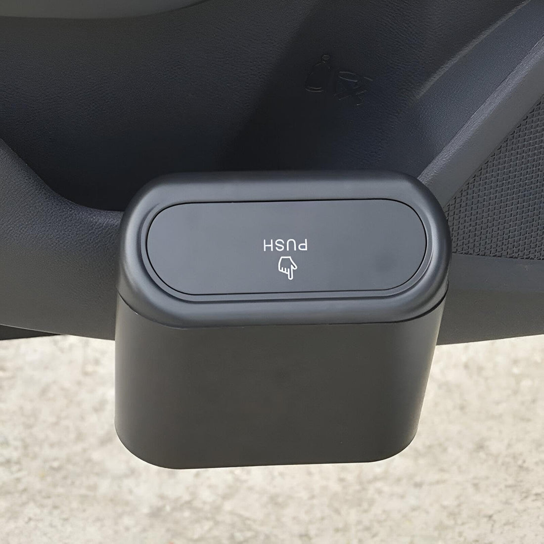 Car Basket - Practical Trash Can for Car, Office and Home, Push Open Lid, Durable Plastic 14cm, Waterproof for Ultimate Durability and Versatile Design 14cm