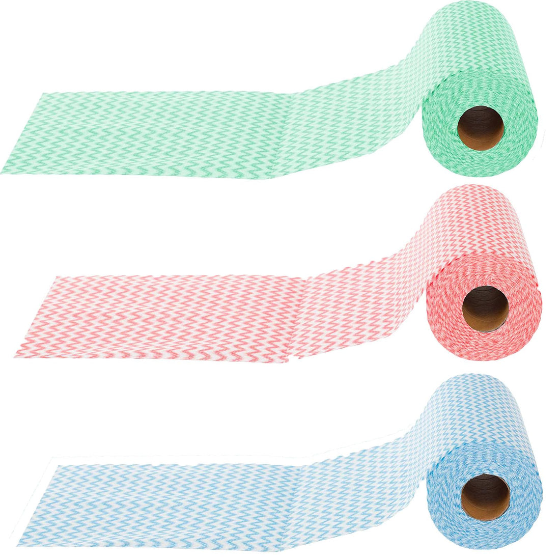Cleaning Cloths, 3 Rolls of Tearable e Cloth, Kitchen Towel,Soft and Quick-Drying can Be Used Repeatedly, Hand Towel, Red/Blue/Green