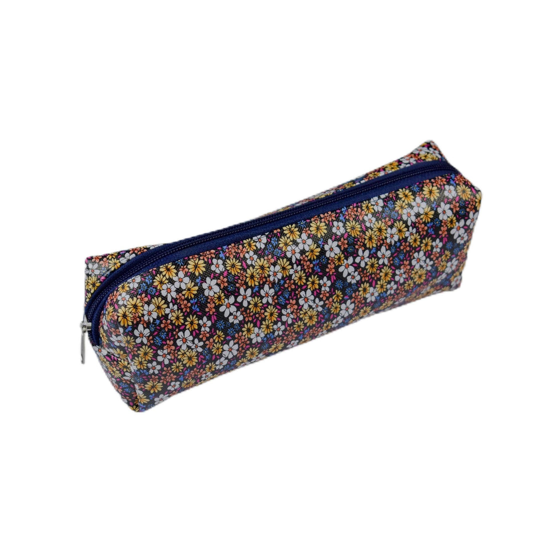 Floral Pattern Pencil Case, Multi-coloured Flowers Design, 20 cm Soft Shell Storage Pouch with Zipper