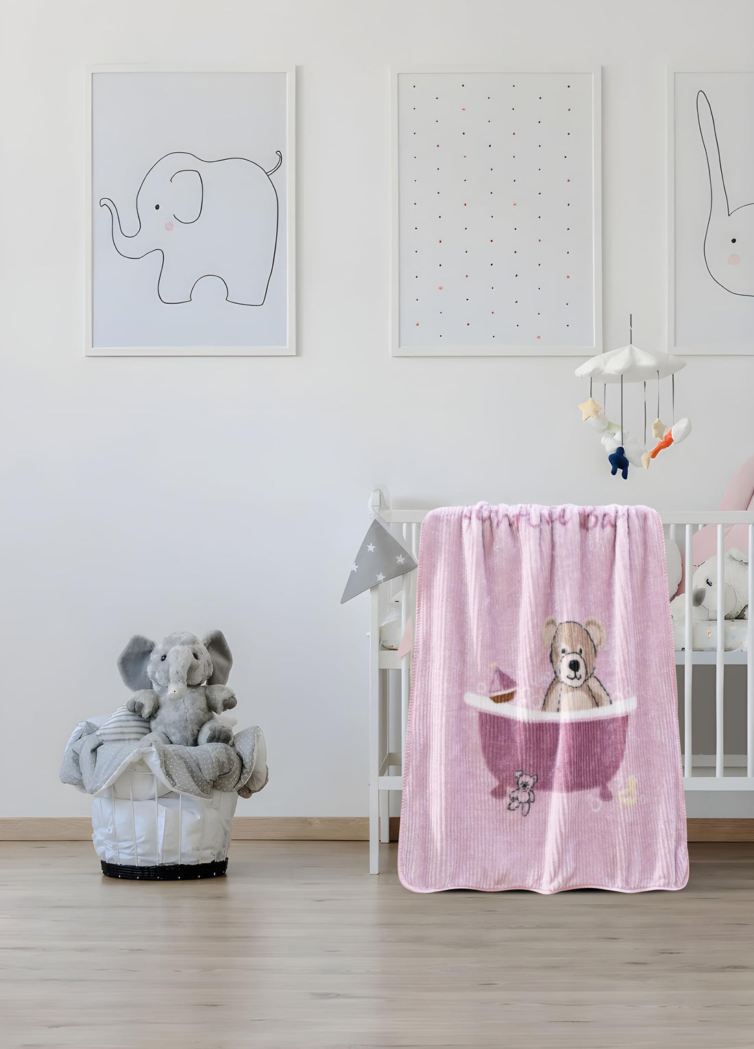 Morano Coco Baby Blanket- Microfiber- 120x90 cm Teddy Bear Blanket for Baby- light weight Soft & Cozy Nursery Throw- Recieving blanket- Swaddle (Pink, Splash)