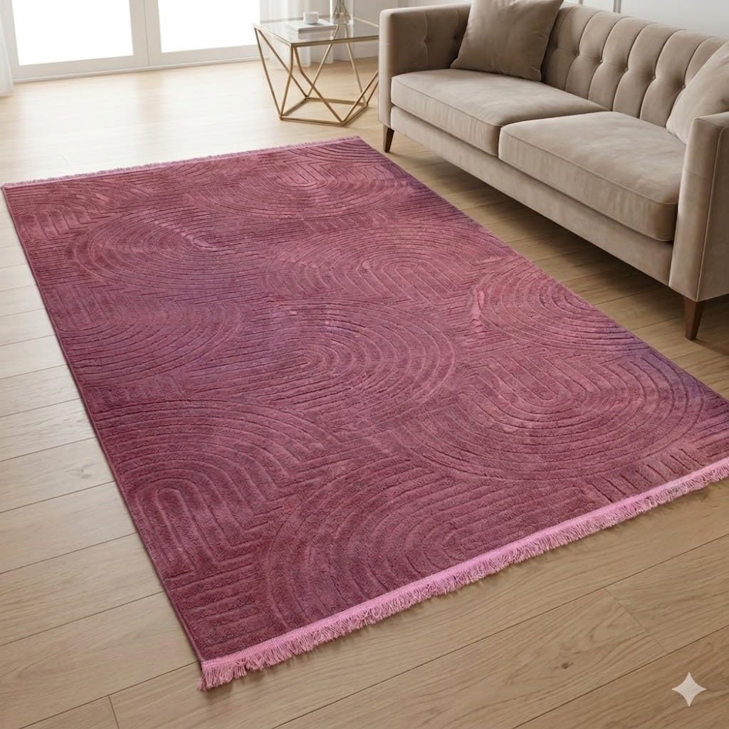 Jakkar Fur Rug Alternative (Solid - Drilled) with Dots Grain Backing, Non-Slip Soft Fur Feel, Easy to Clean for Home and Living Room (Cashmere, Large Size 200x300cm Approx.)