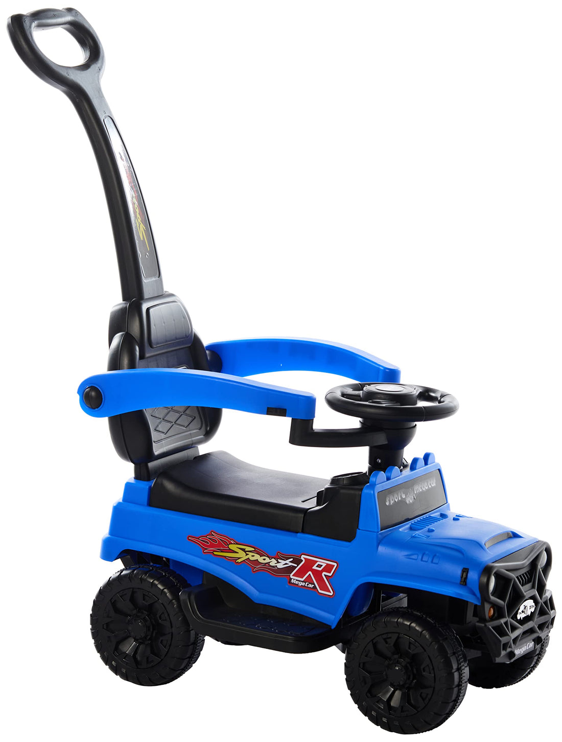 COOLBABY FLBB906 3-in-1 Push and Pedal Toddler Ride On Car Toy Baby Stroller Walker with Sounds, Handle, Horn Blue