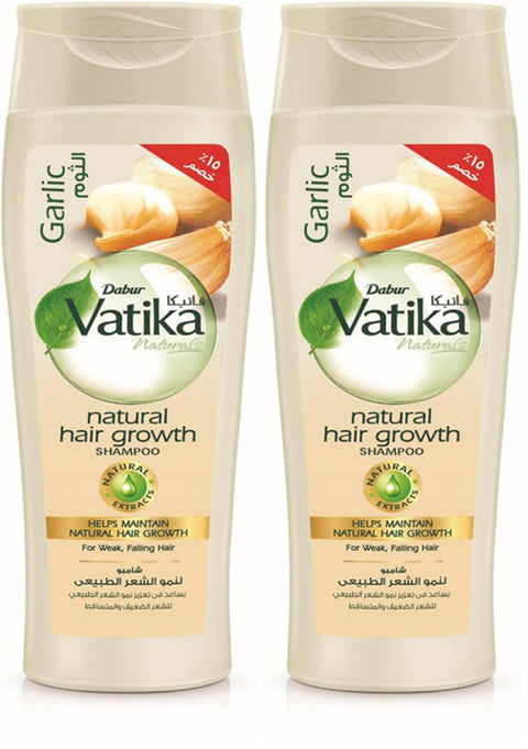 Vatika Naturals Garlic Shampoo (360mL) + 15% OFF| Helps Maintain Natural Hair Growth | For Weak and Falling Hair (Pack of 2)