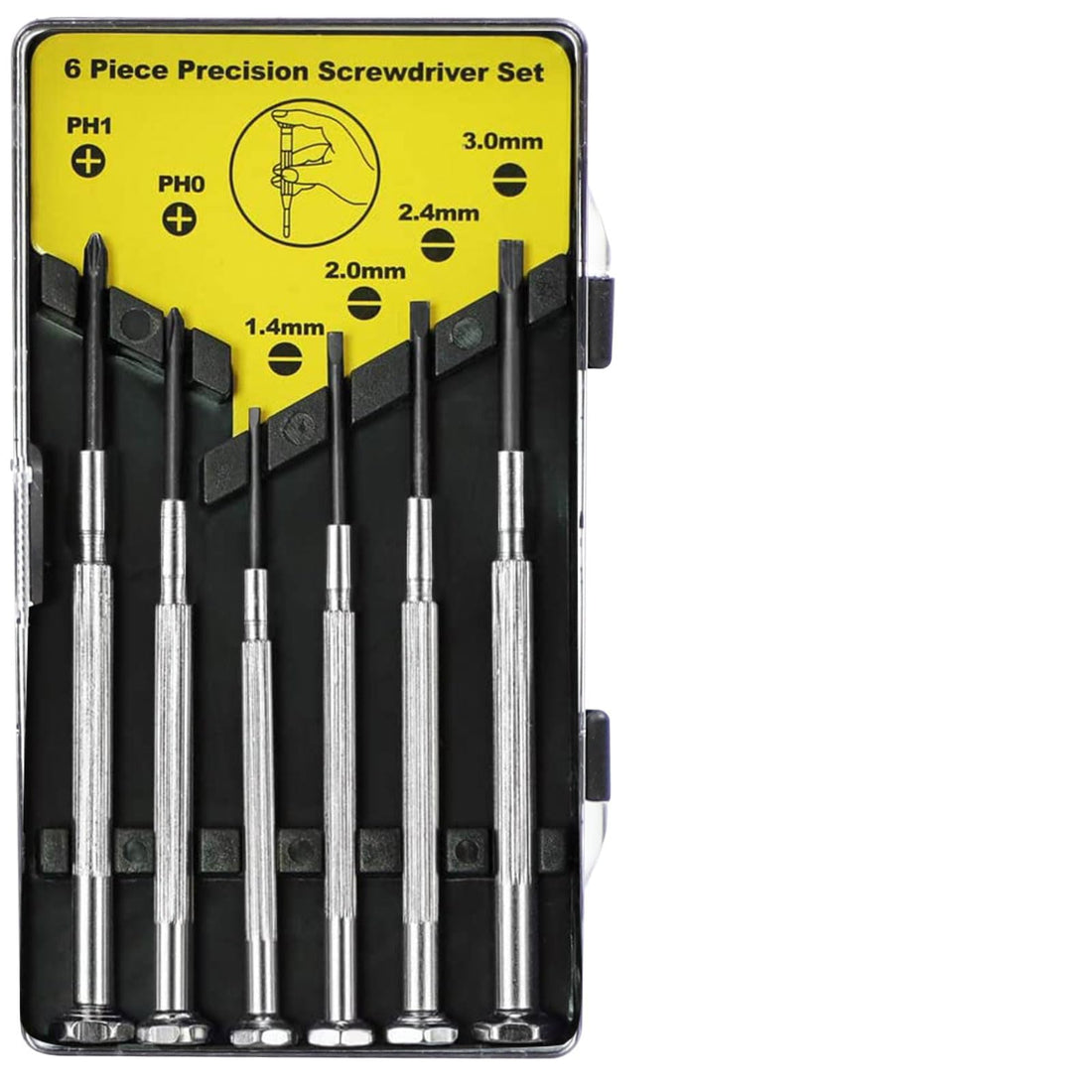Mini Eyeglass Repair Screwdriver Repair Tool Kit with 6 Different Size, Flathead and Philips Screwdrivers, Ideal for Watch - Set of 6 Pieces