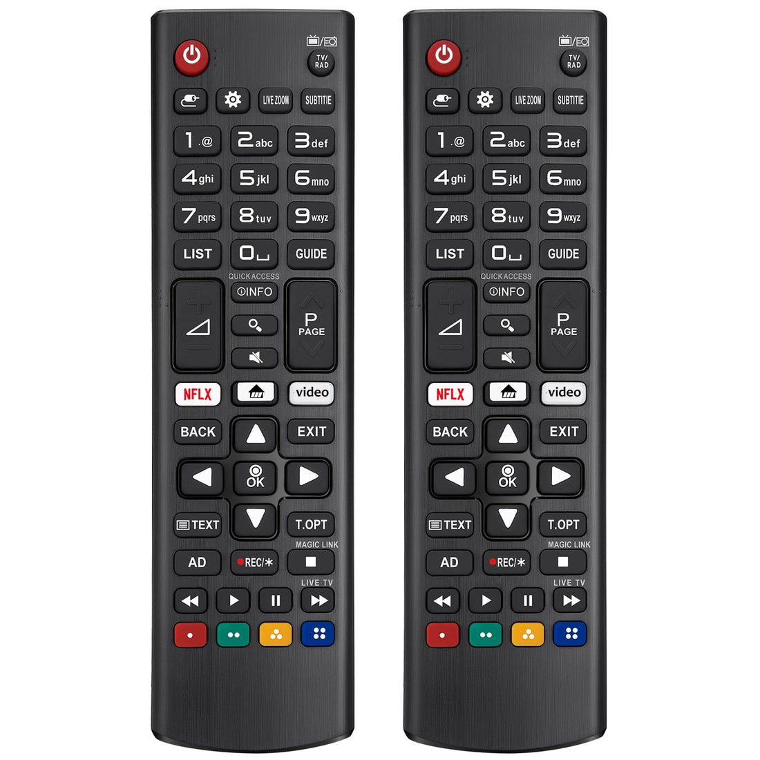 LOUTOC (2 Pack) Replacement Remote Control for All LG Smart TV Universal Remote AKB75095308 with Netflix/Amazon Button, Compatible with Various LG TV