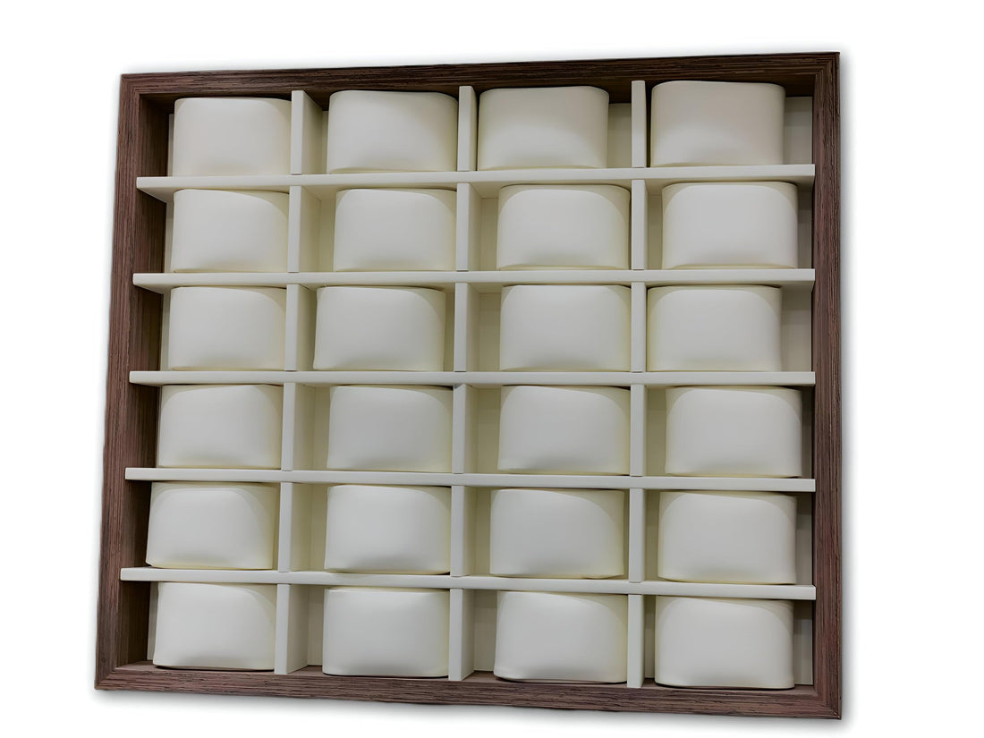 Jewelry Display Storage Box - Sophisticated multi-tiered case with soft velvet lining to showcase watches, rings, and necklaces in luxury retail or home settings.