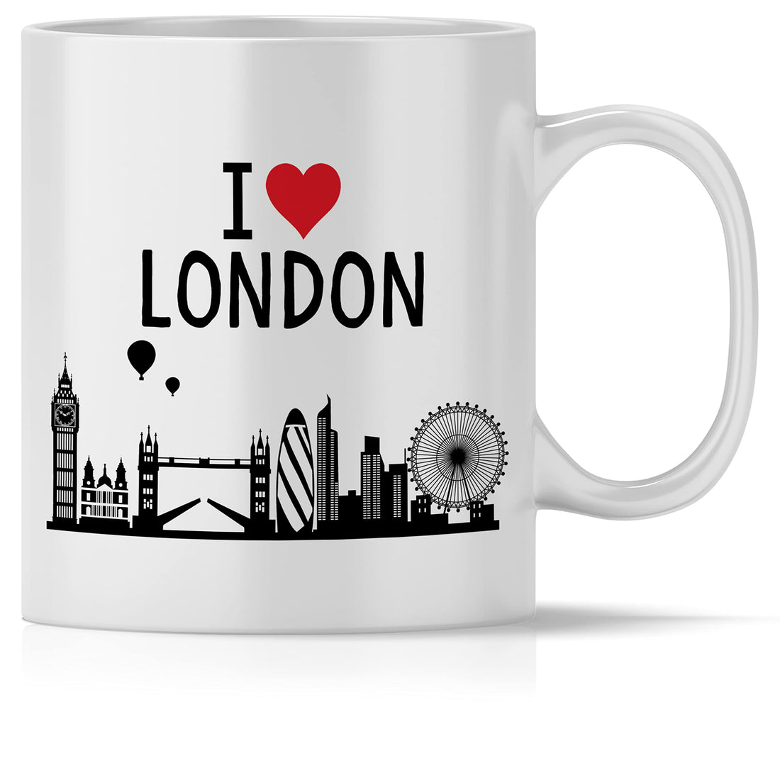 I love London Skyline Large Coffee Mug with Saying in Gift Box Gift Ideas as a Memory or Souvenir of a Journey for Men and Women for Birthday