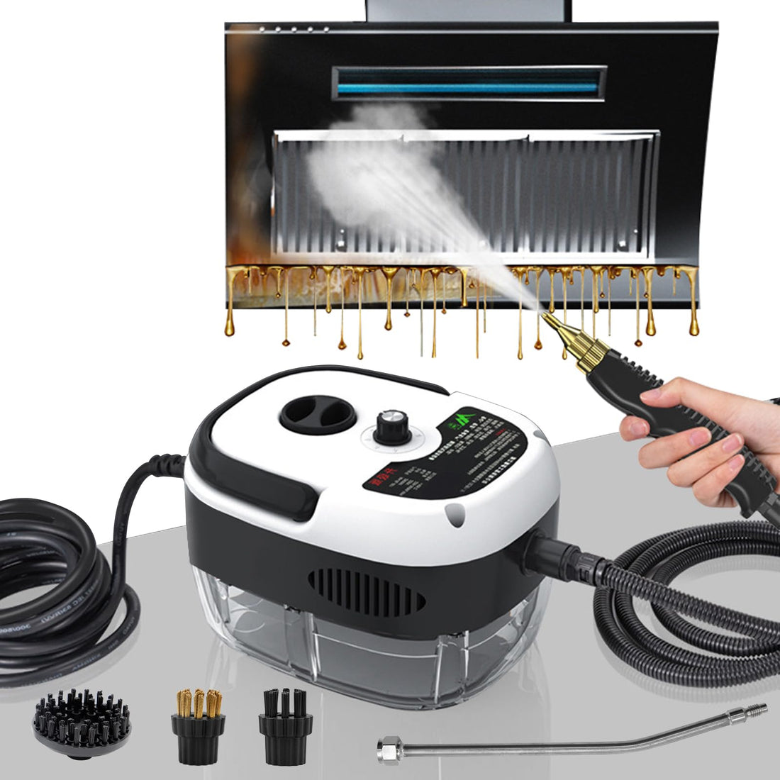 2500W High Pressure Steam Cleaners, Portable Steam Cleaner Handheld 6 Speeds for Home Kitchen Use, Steamer Cleaning Machine for Cleaning Upholstery, Bathroom, Grout and Tile, Car Detailing and Home