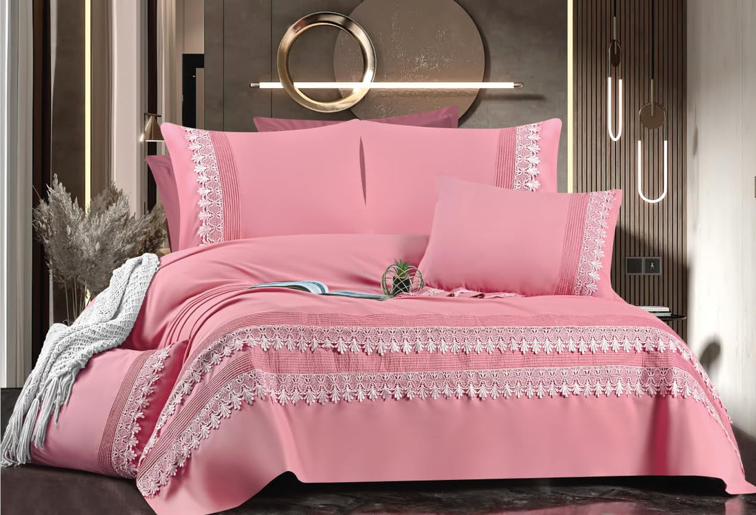 Bed sheet set size (225 * 260) rose organza (Light Pink)