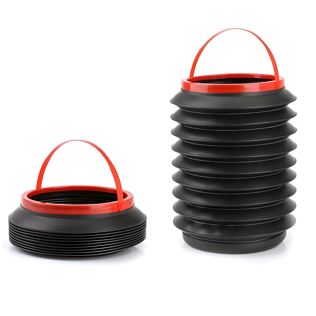 Travel Trash Holder - Compact 4-liter trash holder for car trips and fishing outings, collapsible, portable, with hook for hanging, sturdy construction, black finish for any vehicle. (piece-2)