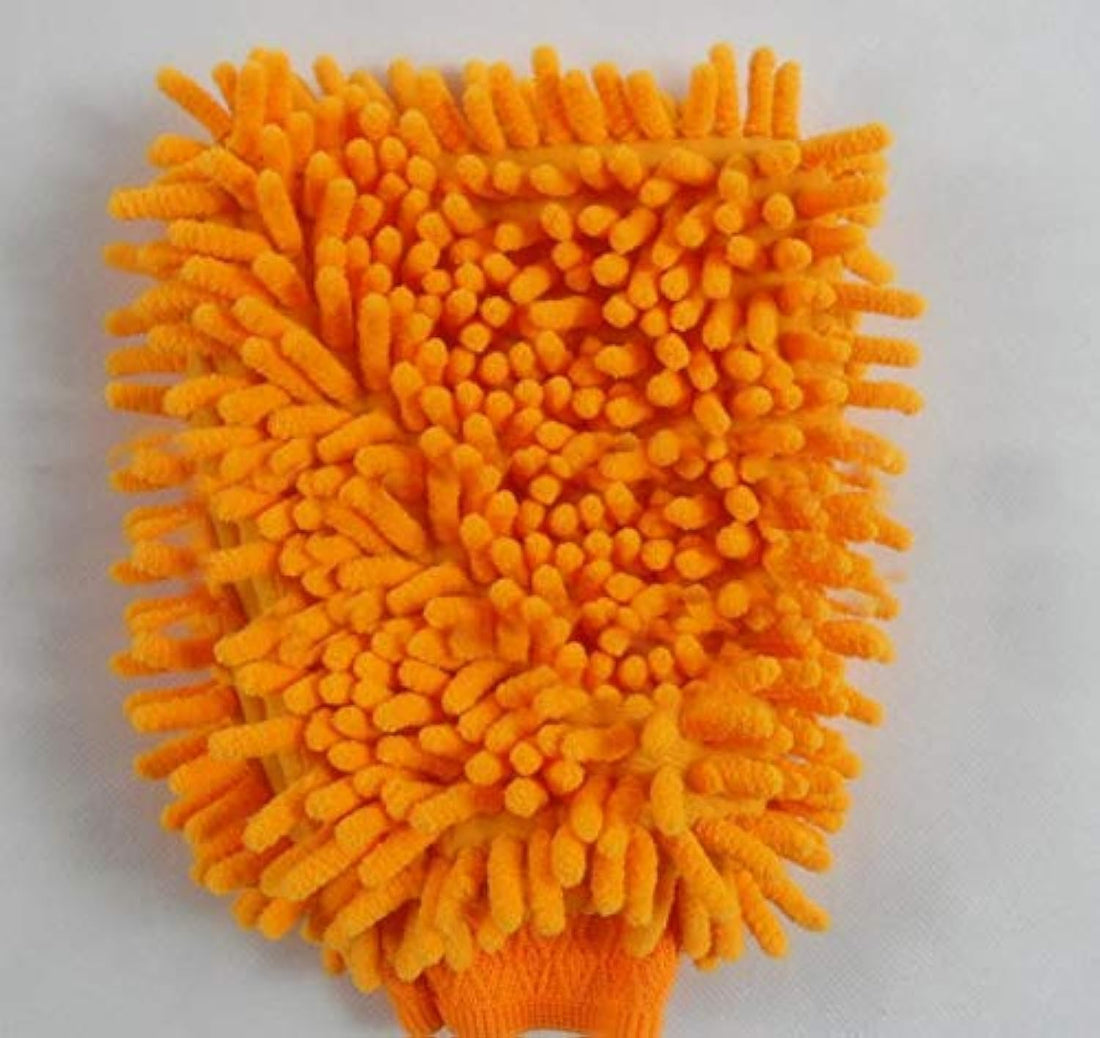 Chenille Car Wash Gloves, Microfiber Cleaning Towel, Car Home Cleaning Supplies-Orange_ with two years guarantee of satisfaction and quality