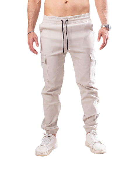 Premium Bengaline Cargo Sweatpants for Men – Minimalist Relaxed Fit Joggers – Multi-Pocket Casual Trousers