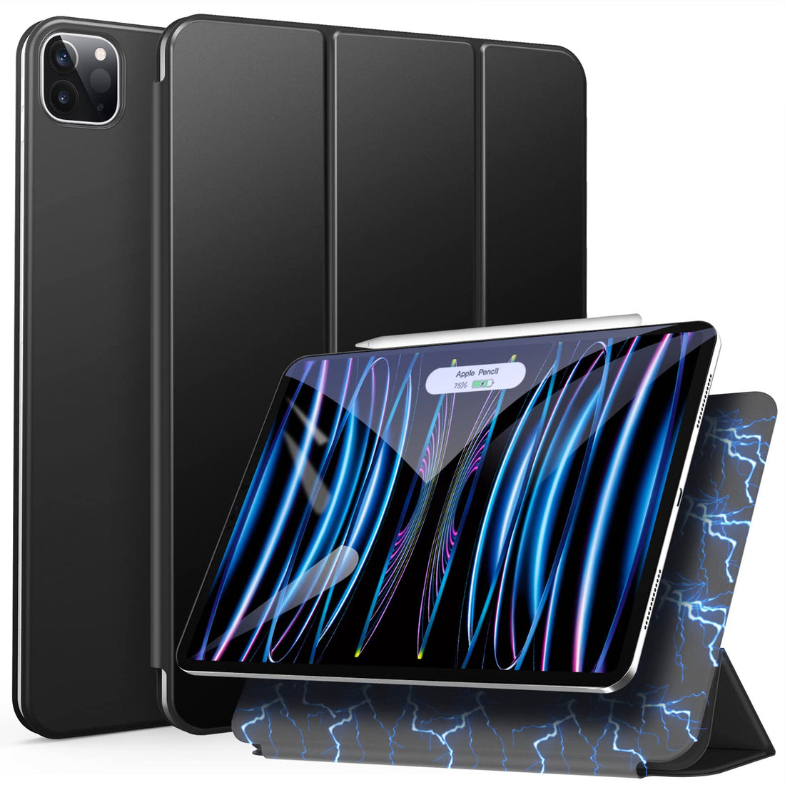 Magnetic Case for iPad Pro 11 2021/2020, Ultra Slim Smart Magnetic Back, Trifold Stand Protective Cover with Auto Wake/Sleep for 2021/2020 iPad Pro 11 Inch, Black