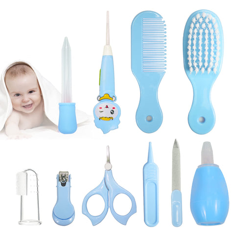 RoseFlower Baby Grooming Kit, 10 in 1 Portable Baby Basics Kit with Storage, Newborn Baby Health Safety Care Set for Infant Toddlers Care Keep Healthy and Clean (007)