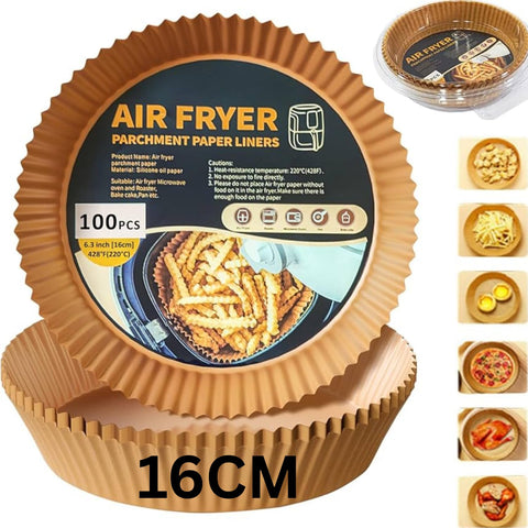 Golden Master Airflair Paper (16cm) Non-Stick Air Fryer Parchment Paper 100pcs Food Grade Parchment Paper for Baking Roasting Microwave