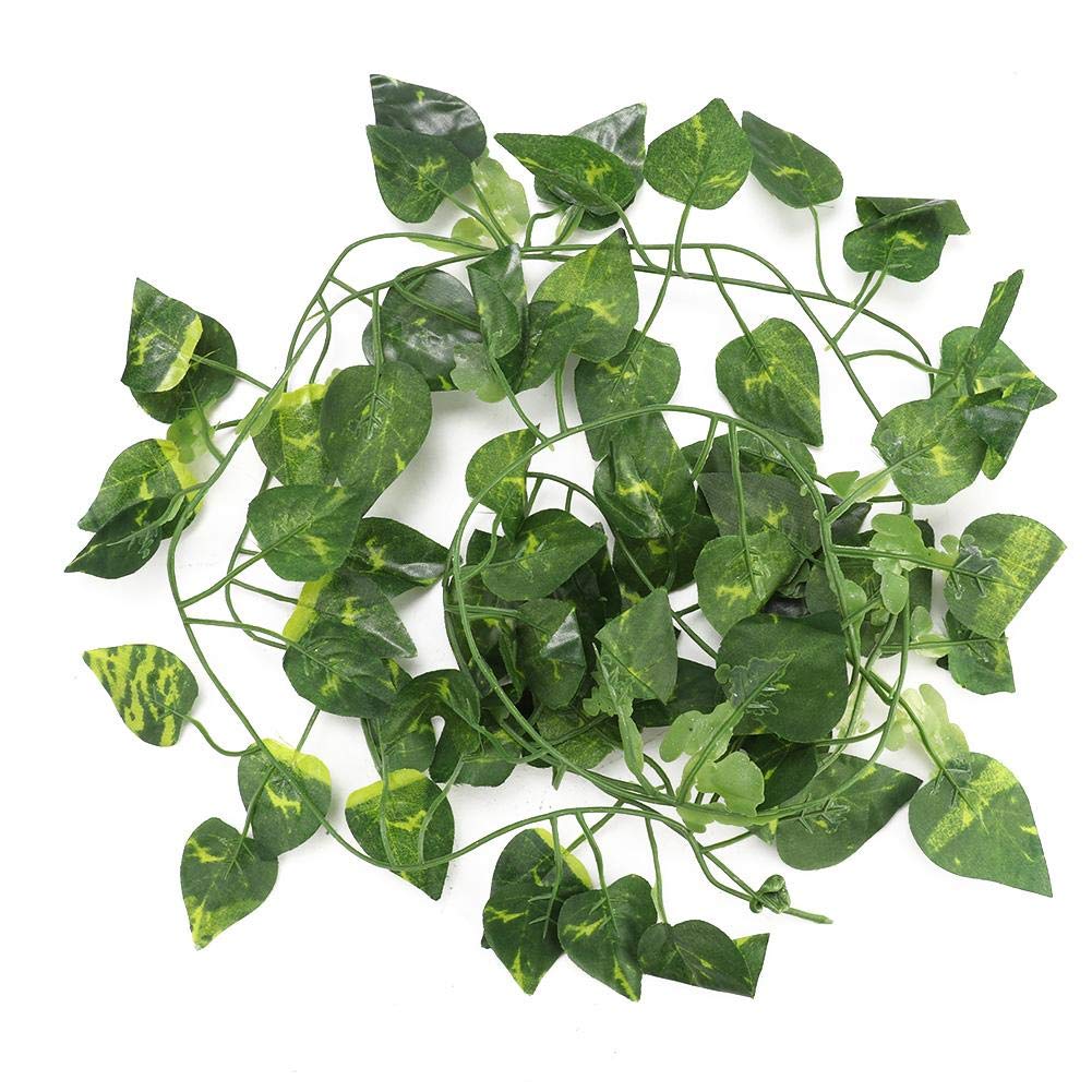 Wonka Repta Vines Flexible Bend Long Vines Artificial Fake Leaves Habitat Decor for Lizard Frogs Snakes and More Reptiles[green leaf]