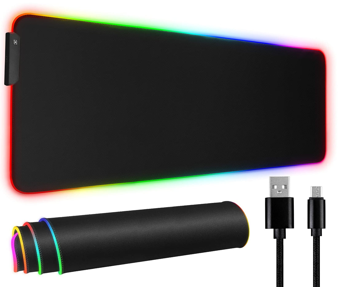 TONOS Large RGB Gaming Mouse Pad (31.5" x 12") with 11 LED Modes - Waterproof XL Non-Slip Mat