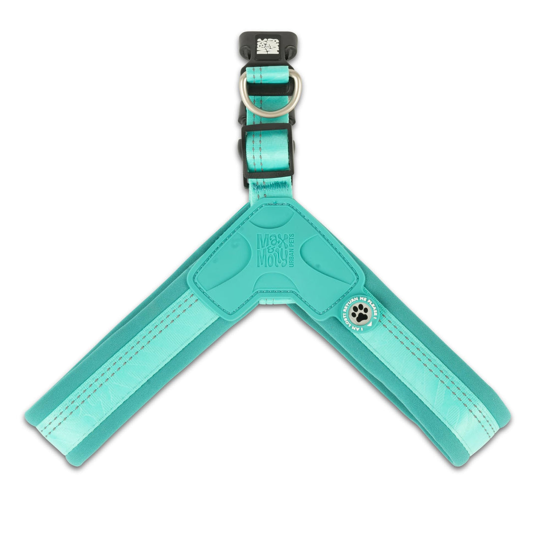 Max & Molly Urban Pets Q-Fit Harness - Design Matrix 2.0 Turquoise/XXS SIZE