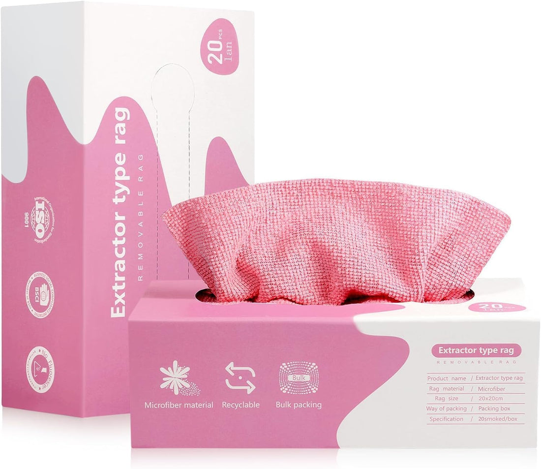 Judee Lint-Free Shop Towels Reusable Bulk Rags in a Box (20 Pieces) Thickened Magic Cleaning Towels Drying Wipes with Dispenser Box Reusable Wipes for Cleaning Edgeless Terry Towels (Multicolor)