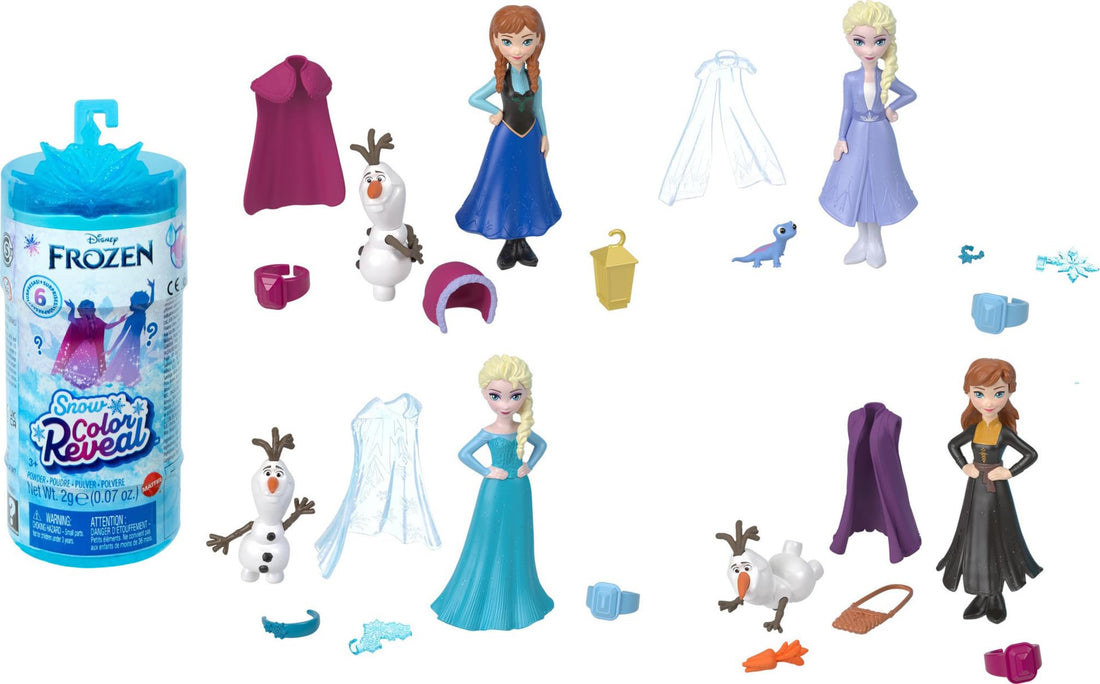 Disney Frozen Toys, Snow Color Reveal Doll With 6 Unboxing Surprises Including Character Figure, Inspired By Disney Movies