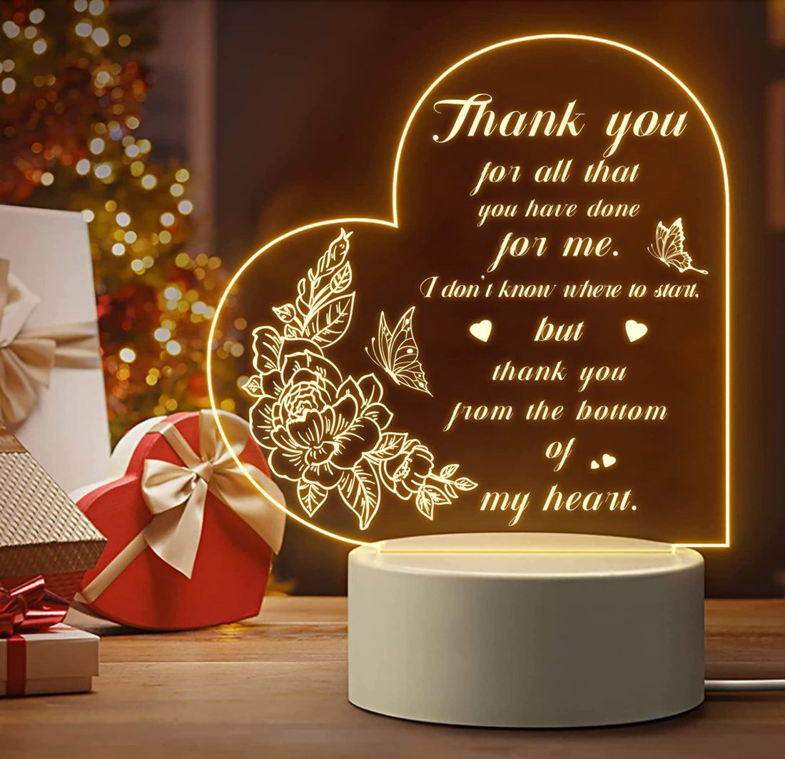 ZNDFTW Acrylic Night Light, Transparent, Energy Efficient, Touch Control, Thank You Gift for Various Occasions