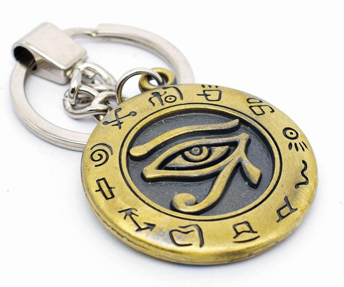 immatgar pharaonic Tutankhamun and horus Eye keychain Egyptian souvenirs gifts from egypt Authentic Pharaoh (Burnt Yellow)