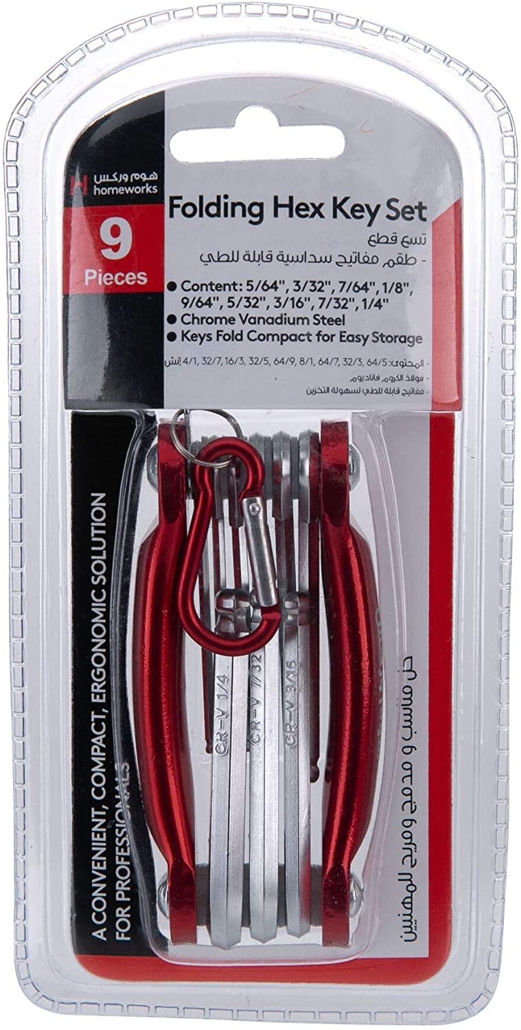 Folding Hex Key Set (9 Pieces)