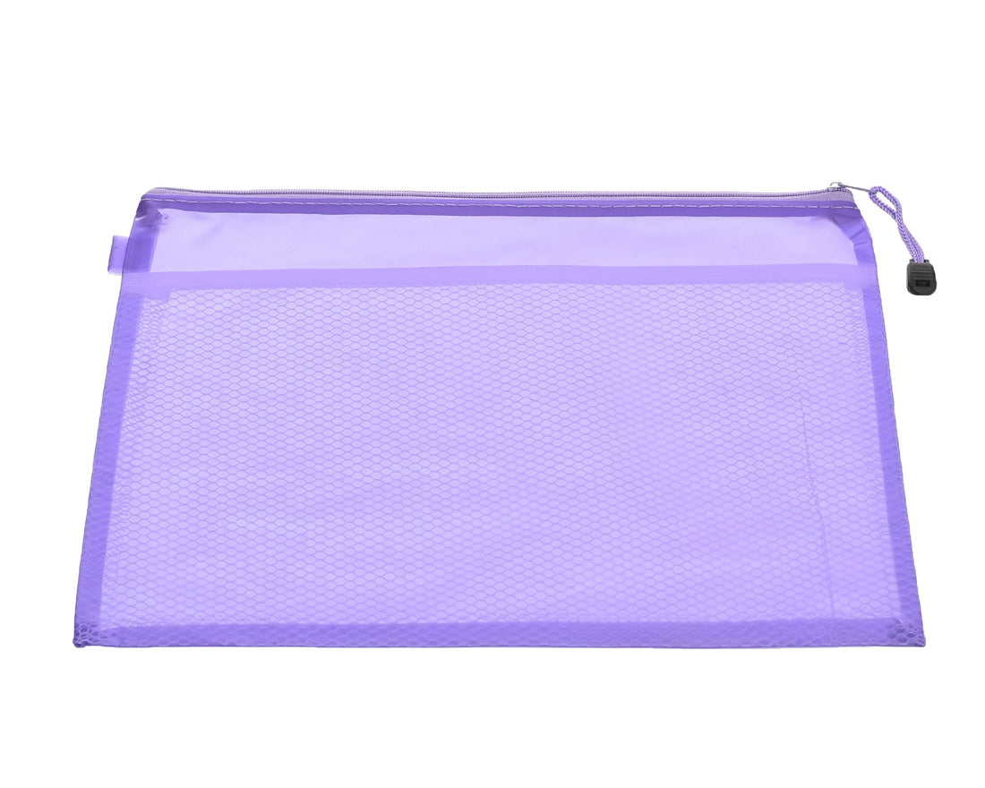 Zipper Pouch A4 Premium Quality Storage Organizer with Sturdy Zipper for Everyday Use Suitable for Office School and Travel Violet