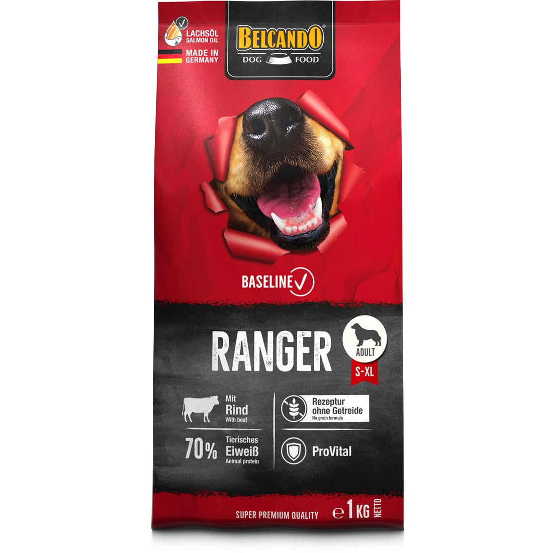 Belcando Baseline Ranger [1 kg] Grain Free Dry Food for Dogs | Complete Food for Adult Dogs from 1 Year of Age | Suitable for All Breeds