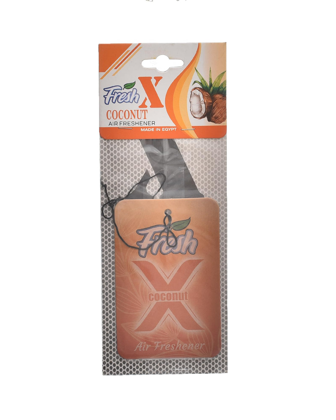 X ND128 Mini Hanging Car Air Freshner, Coconut Scent With Perfect Design, Premium And Eco-Friendly Material - Multi Colour