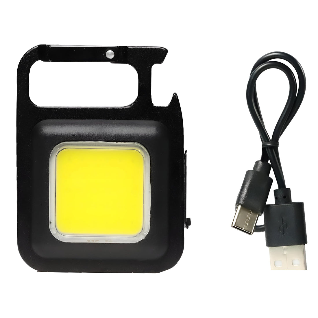 Durable LED Flashlight - Water-Resistant 3-in-1 Emergency Torch with Magnet, 800 Lumens, Foldable Compact Design, includes Keychain and Bottle Opener, perfect for travel and repairs