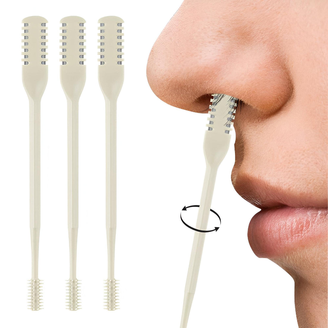 Rotating Oral Hygiene Tool - Unique device designed to enhance your oral care routine by efficiently cleaning tongue and mouth for fresher breath. (1شفرات ازالة شعر الأنف)