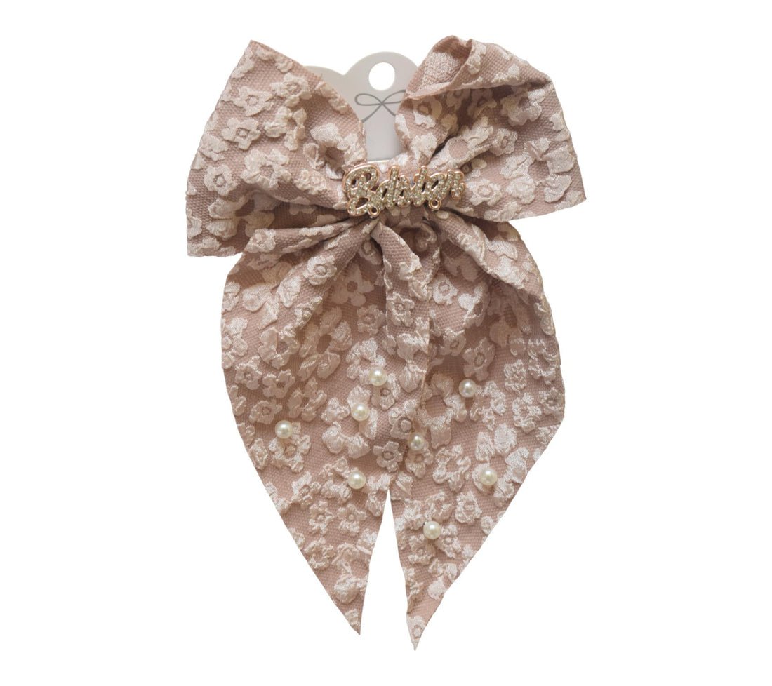 Daphne Girls' Bow Hair Clip - Brown