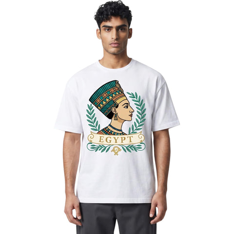 Ancient Egypt Graphic T-Shirt Unisex | Egyptian Pharaoh Hieroglyphic Cotton Tee | White Short Sleeve Streetwear Shirt | Egypt Gift for Men & Women