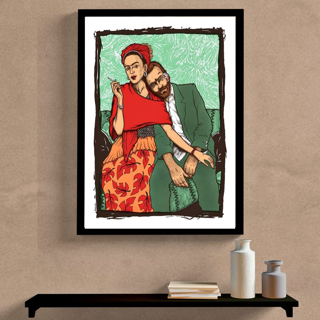 Van Gogh - Framed Wall Art Decoration for Home Office Room Wall Decor (White, 40)