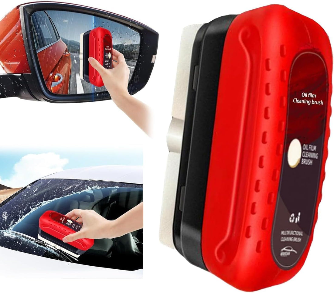 Streak-Free Glass Cleaner - Designed to eradicate oil films from car glass surfaces with a dedicated cleaning brush, leaving a crystal-clear and glossy finish for safe driving.