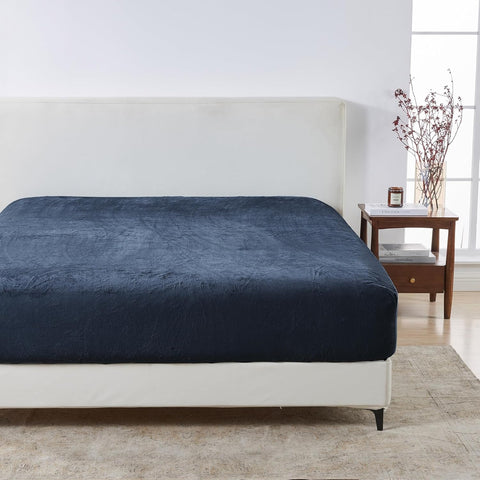 Heavy Plush Bed Warmer with Elastic Edges to Ensure Stability and Full Warmth (Blue, 180 * 200 * 30cm)